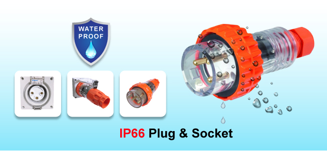 Water proof IP66 plug and socket